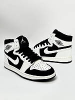 Кроссовки женские высокие Air Jordan 1 OG (white black), 36-41