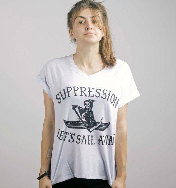Жіноча Футболка Supression Lets Sail Away з принтом