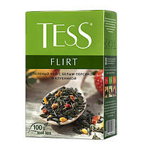 Чай Tess Flirt (тес флірт) зелений з білим персиком і полуницею 90 г