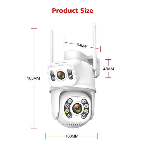 Уличная Камера видеонаблюдения с двойной камерой WI-FI 8MP 4K PTZ IP ...