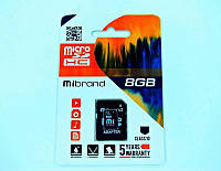 Карта памяти microSDHC 8GB Mibrand Class 10 + SD-adapter (MICDHC10/8GB-A)