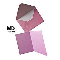 Набор конверт С6 + открытка А6| Конверт светло-розовый| Открытка светло-розовая