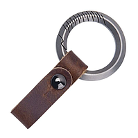 Титанове кільце для ключів + Пряжка зі шкіри Titanium Rings 31 мм/1 штука. Титановий брелок CC43
