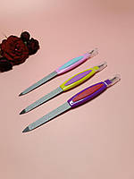 Пилочка для ногтей, мелкозернистая металлическая пилка с подрезом для кутикулы, разные цвета