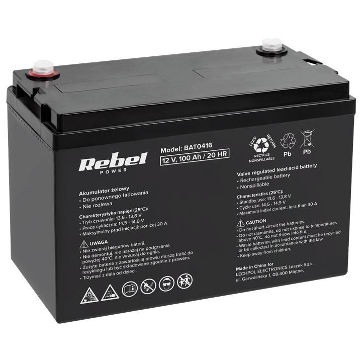 Акумулятор для ДБЖ Rebel power GEL 12 V / 100 Ah (BAT0416)