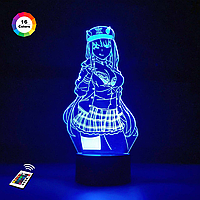 3D светильник ночник с пультом "Ноль два (8)" 3DTOYSLAMP