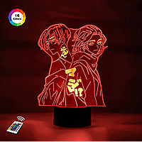 3D светильник ночник с пультом "Манджиро и Сано" 3DTOYSLAMP