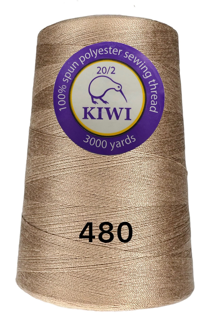 Нитки швейні KIWI особливо міцні, армовані 20/2 3000 ярдів/480 пудра