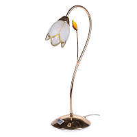 Настольная лампа флористика декоративная Brille 60W LK-171 Золотистый EV, код: 7272049