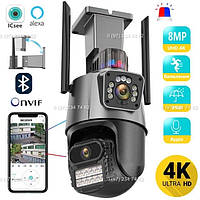 Уличная WiFi камера наблюдения поворотная Besder P10Q-8MP Зум, ночное видение, iCSee / XMeye