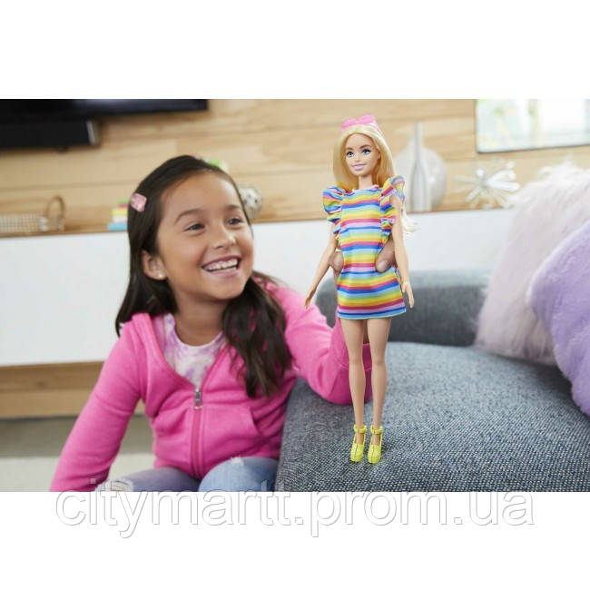 Кукла Barbie Модница с брекетами в полосатом платье HJR96 (194735094325) CM, код: 8019935 - фото 5 - id-p1959238833