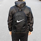 Спортивний рюкзак чоловічий чорний тканинний nike trak для тренування міський портфель на 20 л із 7 відділеннями, фото 8