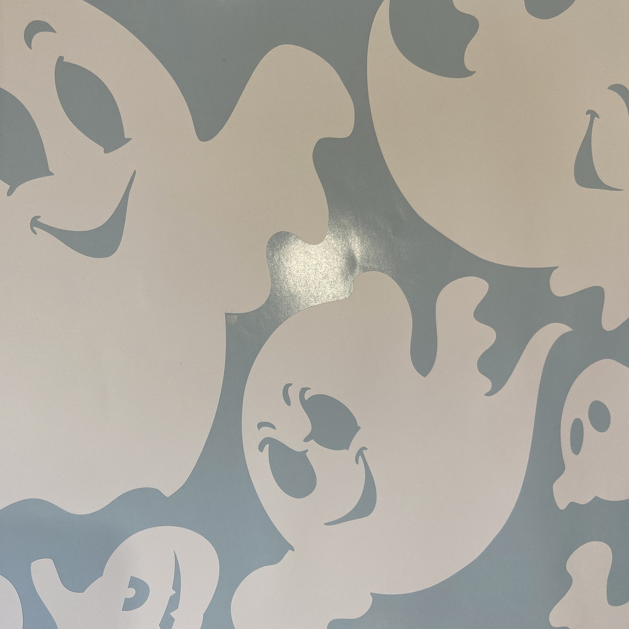 Набор наклеек Хеллоуин Веселые привидения 9 шт. (хеллоунский декор стен окон) силуэт призрака матовая Белый - фото 5 - id-p1958789857