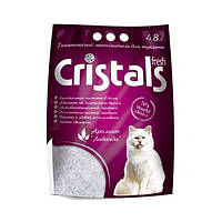 Наполнитель для кошачьего туалета Cristals Fresh Силикагелевый впитывающий с лавандой 2.1 кг QM, код: 7998250