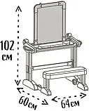Парта-трансформер Smoby Toys дерев'яна з мольбертом-доском 2 в 1 Розкладна (420304), фото 4