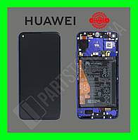 Дисплей Huawei Honor 20 / Nova 5T Blue (02352TNQ) сервисный оригинал в сборе с рамкой акб и датчиками