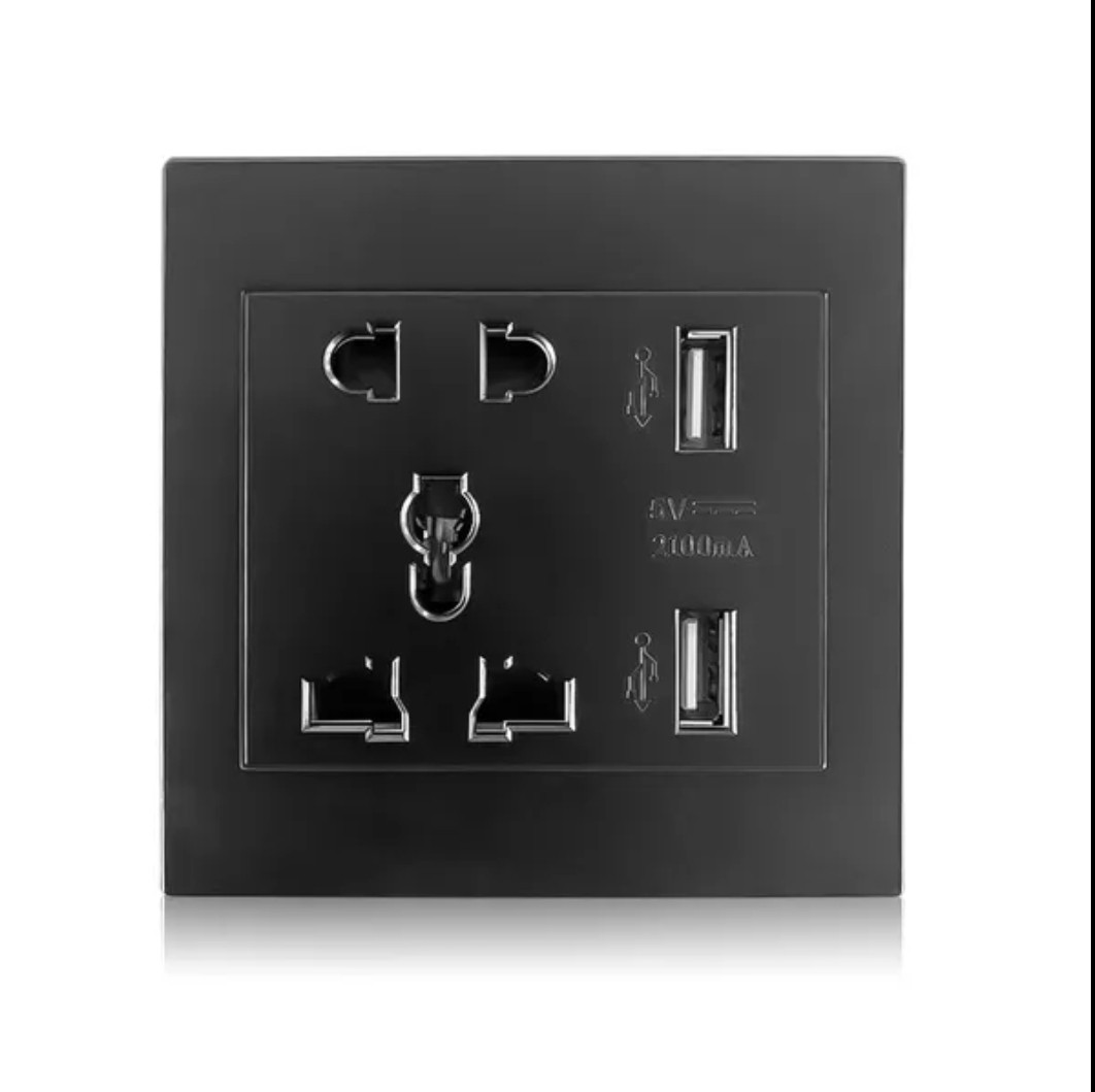 Розетка універсальна з двома USB-портами, фото 1