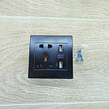 Розетка універсальна з двома USB-портами, фото 4