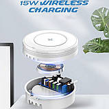 TU  TU Беспроводное зарядное устройство Ldnio AW003 3 USB/ Type-C QC PD 32W белое, фото 10