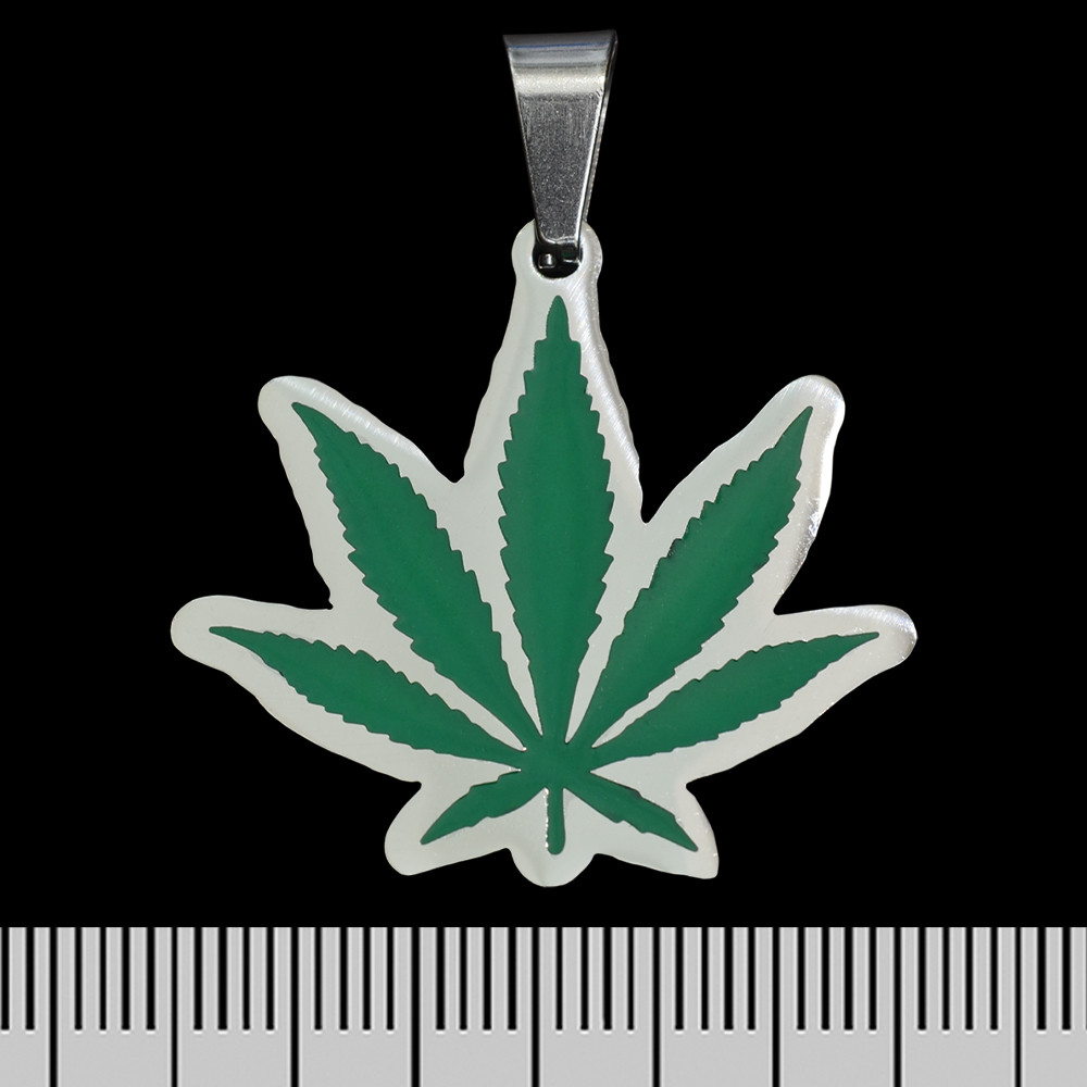 Кулон (ptsb-185) Cannabis (зелений) фігурний