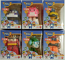 Герої Трансформери Робокар Полі Рой Ембер Хейлі Марк Бакі Комплект 6шт Robocar Poli Roy Amber Mark Bucky Helly