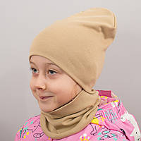 Детская шапка с хомутом КАНТА размер 48-52 беж (OC-565) TO, код: 6489515