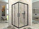 Душова кабіна Aquanil INDIANA 75х75х190 см прозоре скло чорний профіль, фото 2
