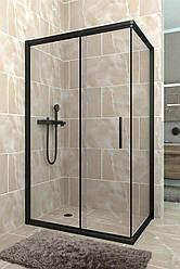 Душова кабіна Aquanil MINNESOTA 120х80х190 прозоре скло 6 мм з чорним профілем без піддона