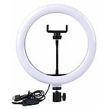 Кільцева LED-лампа Ring Fill Light 36 см. зі штативом 2 м.  та тримачем для телефону. Для селфі,  блогера, косметолога, візажиста, фото 2