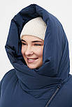Подовжений жіночий пуховик Finn Flare FWB160135-101 Plus Size синій XL, фото 5