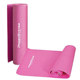 Килимок для йоги та фітнесу Power System PS-4014 PVC Fitness Yoga Mat Pink (173x61x0.6)