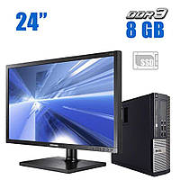 Комплект ПК: Dell/ Core i3 2 ядра 3.3GHz/ 8GB DDR3 / 240GB SSD / HD Graphics 2500+Монитор Samsung 24" TN