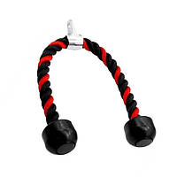 Канат для трицепса з подвійним хватом Power System PS-4041 Triceps Rope Black/Red