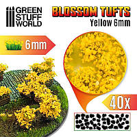 GSW Blossom TUFTS - YELLOW Flowers - 6mm self-adhesive