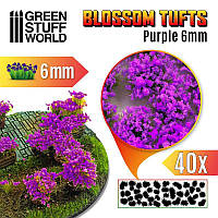 GSW Blossom TUFTS - PURPLE Flowers - 6mm self-adhesive
