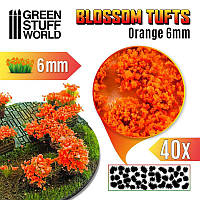 GSW Blossom TUFTS - ORANGE Flowers - 6mm self-adhesive