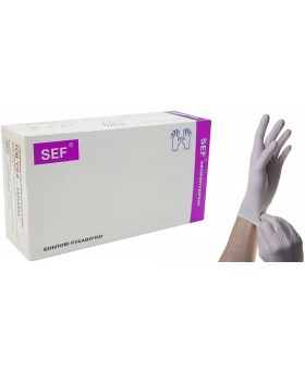 Рукавичка SEF прозора "l" 100 штук вінілова (9962), фото 1