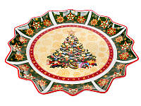 Блюдо новогоднее круглое Рождество Lefard 38х4 см 986-094