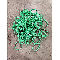 Одноразові гумки для собак для волосся силіконові, широкі 1,4 см 100 шт. зелений