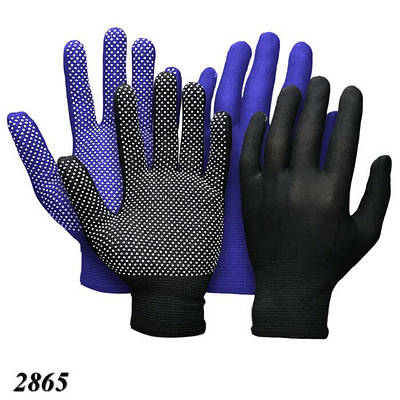Рукавиці робочі нейлонові з мікрокрапками (12шт)