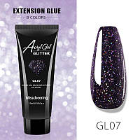 Полигель (акригель) для наращивания ногтей AcrylGel Professional GLITTER GL 07, 15мл