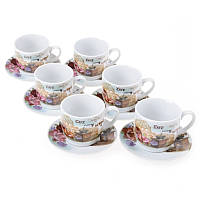 Набор кофейных чашек с блюдцами Lora Белый 72-045 160ml PK, код: 7242627