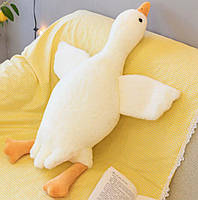 Мягкая игрушка гусь обнимусь 50 см ОПТ качественная подушка антистрес для сна белого цвета