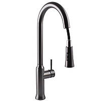 Змішувач для кухні з висувною головкою-душем Globus Lux ALPEN SBT1-2033-GP колір графітний