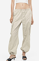 Жіночі штани карго Н&М (56034) L Світло-бежеві