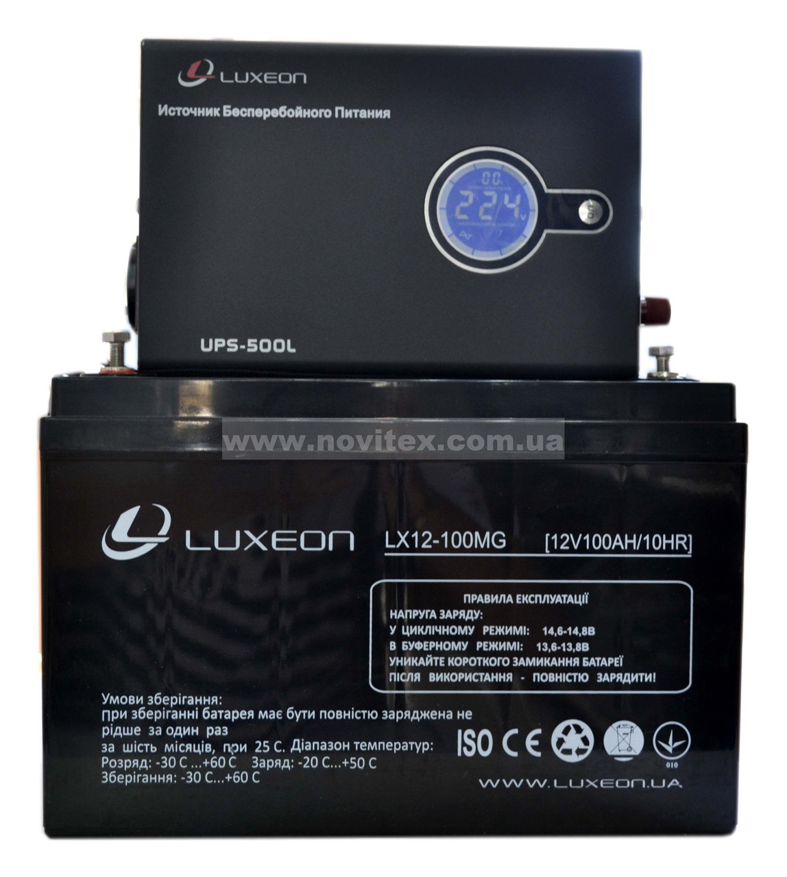Комплект резервного живлення ДБЖ Luxeon UPS-500L + АКБ LX12-100MG