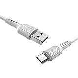 Кабель BOROFONE BX16 USB to Micro 2A, 1m, PVC, TPE connectors, White, фото 4