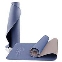 Коврик для йоги и фитнеса PowerPlay 4150 Premium TPE 183*61*0.6 см синий GoodPlace