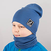 Детская шапка с хомутом КАНТА TikTok размер 52-56 синий (OC-988) TH, код: 6489503