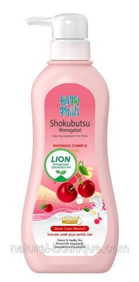 Крем-гель для душу Lion Shokubutsu Monogatari Whitening Cherry Hokkaido Milk